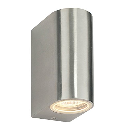 DORON Double Aluminium and Glass Outdoor GU10 Wall Light IP44 Up/Down Outdoor Wall Light