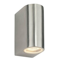 DORON Double Aluminium and Glass Outdoor GU10 Wall Light IP44 Up/Down Outdoor Wall Light