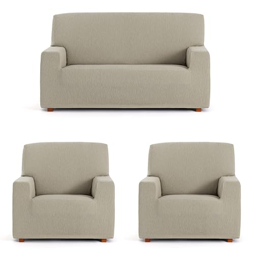 ECOMMERC3 - Trio 3+1+1 Universal and Versatile Sofa Cover ??? Mink Colour Protector Easy to Install for Back, Seat and Arms