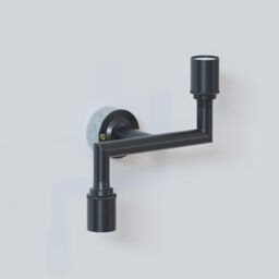 Industrial 2 Way Wall Lights - Metal 20mm Conduit Pipe Modern Dual Bulb Design Wall Scone E27 Base Lamp Holder Fitting Wall Mounted Fixture for Living Room Kitchen EPC A+(Black - With Out Bulb)
