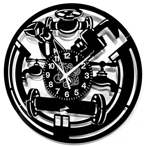 Instant Karma Clocks - Plumber Wall Clock Design – Wall Decoration – Home Office Kitchen, Living Room, Bedroom – Silent Non-Ticking