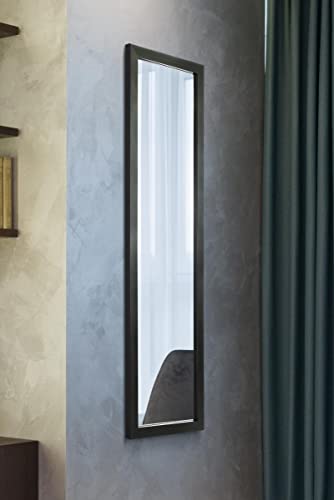 MirrorOutlet Large Black Contempory Design Big Dress Wall Mirror 4Ft3 X 1Ft3 130cm X 38cm, Wood, 130x38,LG148