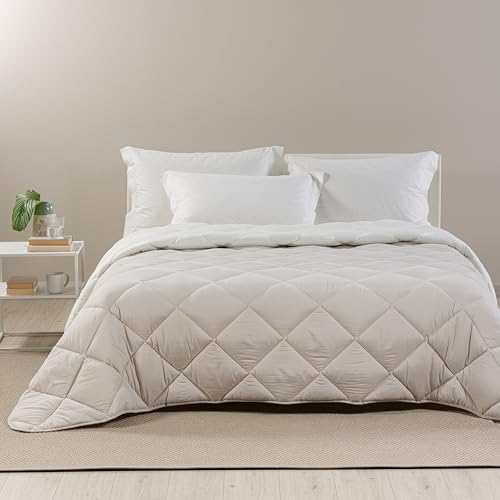 Caleffi - Microfibre Single Bed Quilt 170 x 265 cm, Warm, Soft and Cuddly, Winter Single Bed Duvet Padded, Washable Resistant, Hypoallergenic Quilted Blanket, Made in Italy