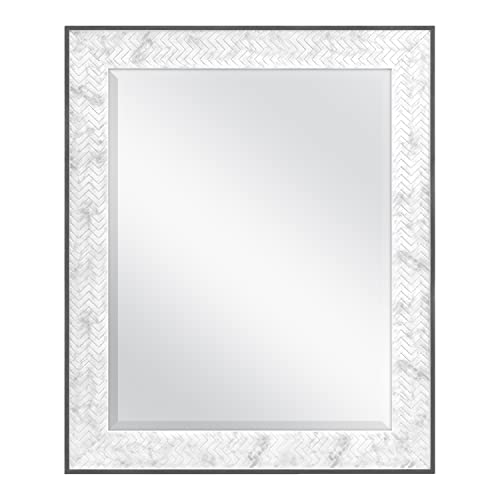 MCS 22x28 Inch Chevron, 28x34 Overall Size, Marble (66945) Mirror