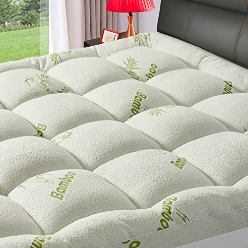 Premium Viscose Made from Bamboo Short Queen RV Size Mattress Topper for Back Pain, Quilted Fitted Extra Thick Mattress Pad,Pillow Top Mattress Cover with Deep Pocket Up to 21 Inches???60 * 75inch???