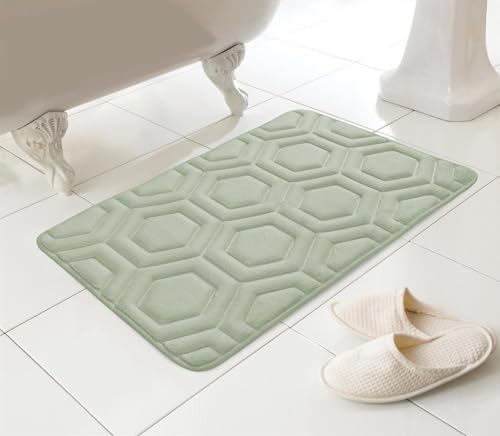 COUNTRY CLUB Geo Memory Foam Bath Mat Sage 43x61 cm