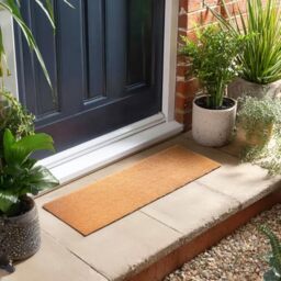 Nicoman Artificial Coir Scraper Door Mat 60 x 90 cm, Cut To Fit Boot Scraper Brush Outdoor Heavy Duty, Eco-Friendly Non Slip Large Coconut Coir Dirt Trapper, Removes Grass, Mud & Dirt, Front Door