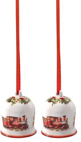 Villeroy & Boch - Annual Christmas Edition bell 2025 multicoloured, tree decoration, decoration Xmas, Christmas decorations, collectable, premium porcelain (Pack of 2)