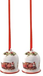 Villeroy & Boch - Annual Christmas Edition bell 2025 multicoloured, tree decoration, decoration Xmas, Christmas decorations, collectable, premium porcelain (Pack of 2)