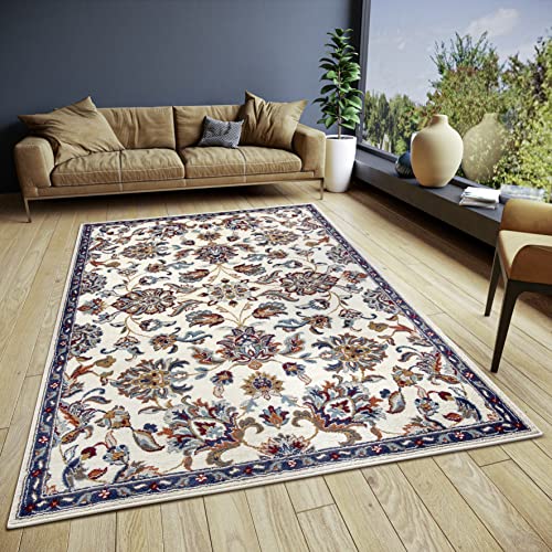 Hanse Home Caracci Oriental Rug - Oriental Runner Classic Densely Woven with Ornaments and Flower Motifs Soft Short Pile for Bedroom, Dining Room, Living Room, Hallway, Kitchen - Cream, 57 x 90 cm