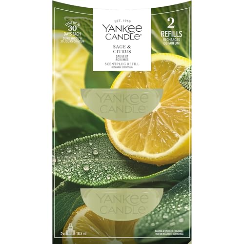 Yankee Candle Scent Plug Refill - Sage & Citrus - for Small to Medium Spaces - Long-Lasting Fragrance