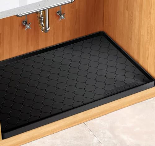 "Winisok Silicone Under Sink Mat 40"" x 22"", kitchen Essentials and Gadgets, Shelf liner and Cabinet Protector, Home Organizers and Storage, Waterproof Bathroom Tray"