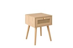 Birlea Croxley Rattan 1 Drawer Bedside table Oak