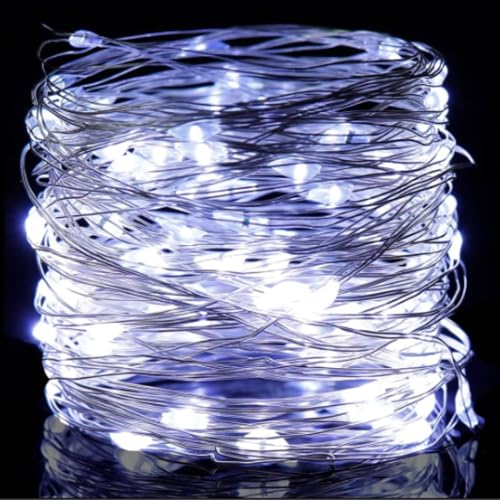 HomlyPro LED Fairy Lights 10M 100 LEDs - Purple Battery Operated String Lights, Flexible Waterproof Copper Wire, for Bedroom, Garden, Balcony, Party, Wedding & Festive Decorations