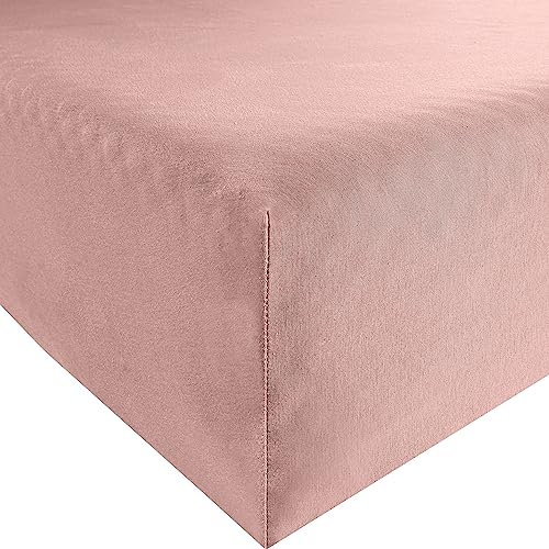 Bassetti 9235187 Plain Fitted Sheet P5/746 Rose Cotton/Elastane 140 cm x 200 cm 160 cm x 220 cm