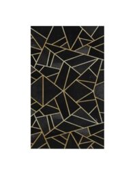 MANI TEXTILE TPS JAUDO_80 Rug, Polyester, Black/Gold, X_150_cm