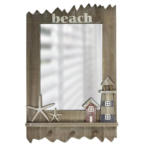 Nauticalia Beach Mirror with Starfish/Lighthouse, 60cm, Nicht Zutreffend