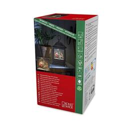 Konstsmide 4351-000 LED Snow Globe Lantern Santa and Reindeer Scene/Warm White Diode/Transformer or Battery 3xC 1.5V (excl.)/5 Hour Timer/Water Filled, Brown, 25.0 cm*8.5 cm*17.5 cm