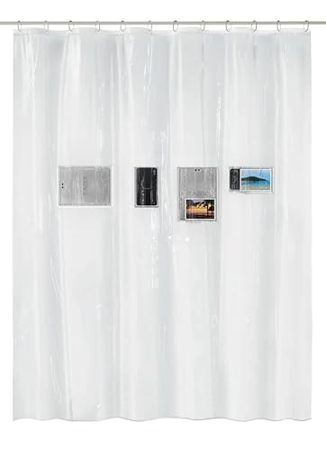 Kleine Wolke Pocket Shower Curtain, PEVA, Clear, 180 x 200 cm