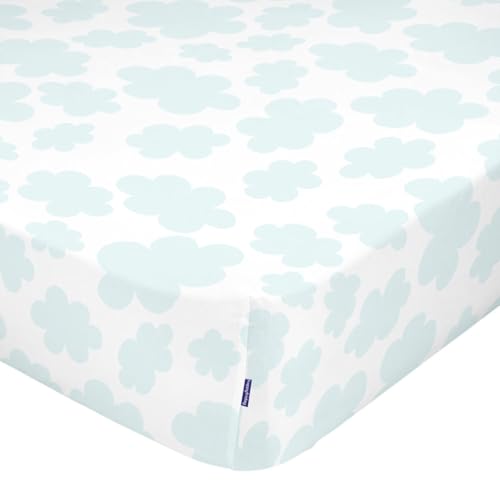 HappyFriday Fitted sheet MR Fox White 70 x 140 x 14 cm Clouds