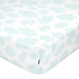 HappyFriday Fitted sheet MR Fox White 70 x 140 x 14 cm Clouds