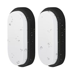 ANWIO 14W Outside Black Led Oval Bulkhead Light,Ip54 Waterproofled Porch Sconce Lighting, Outdoor LED Wall Light,Ceiling Light,980LM,4000K Natural White Bathroom Ceiling Light,220-240V(2 Pack)