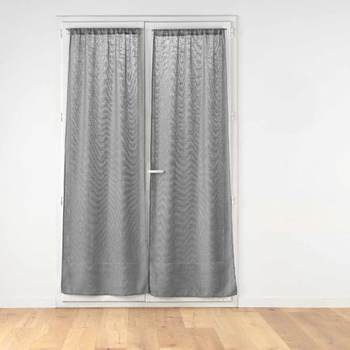 Douceur d'Int??rieur, Haltona 2 x 70 x 200 cm Straight Curtain Pole Grey Linen Look