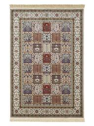 Mint Rugs Precious Living Room Rug Classic Velvet Rug with Fringes Oriental for Living Room Kitchen Hallway or Bedroom Tightly Woven Synthetic Fibre Cream Red 70 x 140 cm