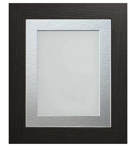 Frame Company Watson Black Picture Photo Frame fitted with Perspex, A4 with Silver Mount for image size 10x6 inch