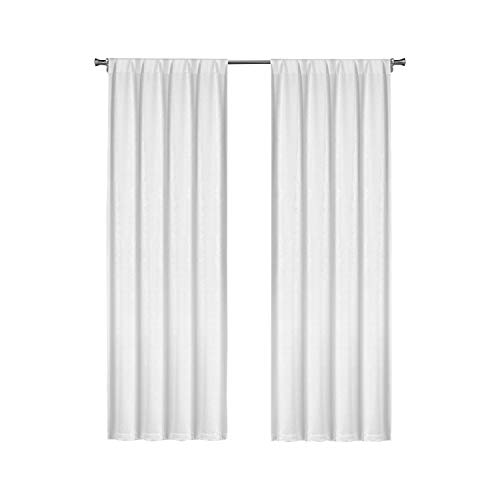 Kelvin Blackout Privacy Curtains for Bedroom, White, 38x96 (2 Pieces)