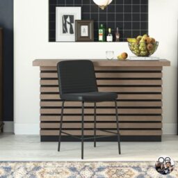 DHP Furniture Corey Counter Stool, Black Faux Leather,51 x 46 x 88cm (WxDxH)