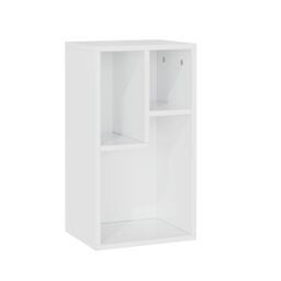 VECELO 3-Cube Open Bookcase, Small Bookshelf with Height Difference Shelves for Most Books, Horizontal Available, 2-Tier Storage Organizer for Home Office, Living Room, Pearl White