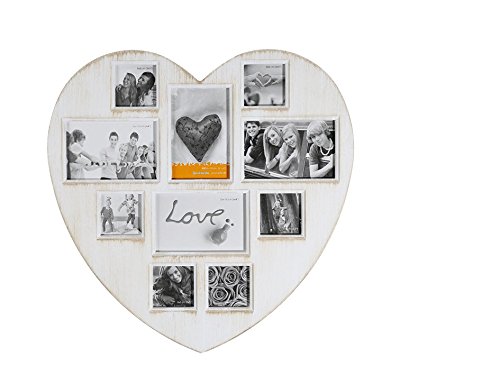 Out of the blue Antique Heart Plastic Photo Frame - White, One Size