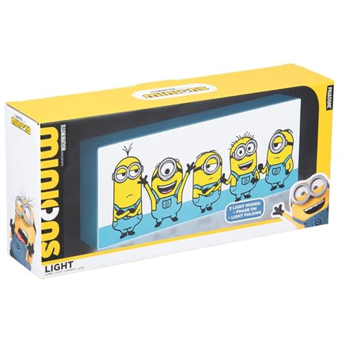 Paladone Minions Light Sign - Officially Licensed Illumination Character Wall Light, Wall Mountable or Freestanding, 3 Light Modes, Gift for Despicable Me Fans, Battery or USB Powered