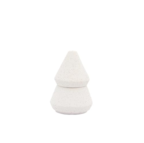 Paddywax Holiday Candles Cypress & Fir Stacked Tree-Shaped Luxury Scented Candle Set, 155g, White