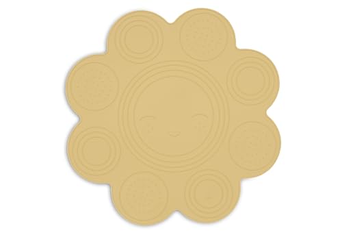 Jollein Bath Mat Kids - Sun - Honey - Non Slip Bath Mat - Safe Grip for Babies & Toddlers - Soft Silicone Anti Slip Mat - 45x45cm