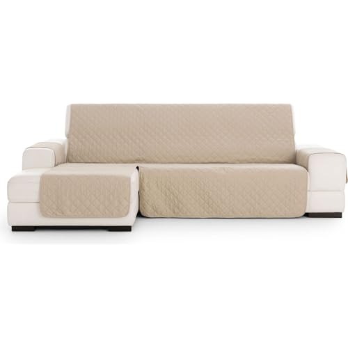 ECOMMERC3 - Chaiselong Normal R&D Quilted Sofa Cover - Chaiselong Sofa Cover Ecru Sofa Protector with Fit, Comfort and Style