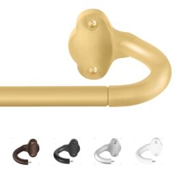 "TVWOO 5/8"" Dia Blackout Wrap Around Curtain Rods, Adjustable Blackout Curtain Rods for Bedroom Kitchen Apartment Easy Install 36-72 Inch, Gold Brass"