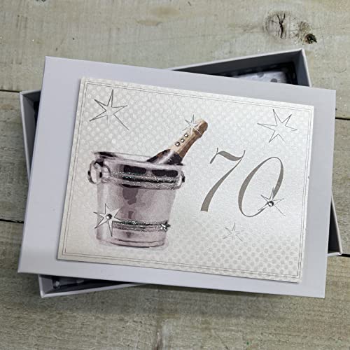 WHITE COTTON CARDS 70th Birthday, Mini Photo Album,Champagne Bucket,Medium