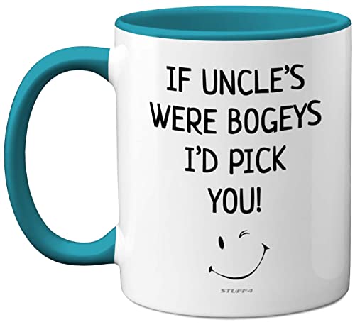 Stuff4 Uncle Mug, Gifts from Nephew Niece - Uncle Birthday, Fathers Day Mug Gifts, Christmas, Cute Funny 11oz Ceramic Dishwasher Safe Light Blue Coffee Cup Made in UK