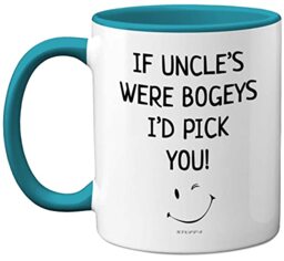 Stuff4 Uncle Mug, Gifts from Nephew Niece - Uncle Birthday, Fathers Day Mug Gifts, Christmas, Cute Funny 11oz Ceramic Dishwasher Safe Light Blue Coffee Cup Made in UK