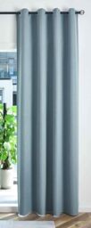 Gardinenbox Blackout Curtain Eyelets Tie Backs H x W 245 x 145 cm Blue 100% Blackout Munich Dark Three-Layer Binding Herringbone Pattern 202410