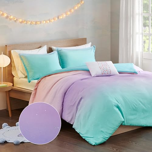 MI ZONE Full Queen Metallic Glitter Printed Duvet Cover Set MZ12-0598