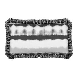 Sleepdown Tie Dye Fringe Filled Cushion Soft Decorative Cotton Cushion for Home Decor Sofa Bedroom and Car - 30cm x 50cm - Black