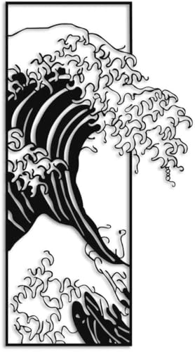 Hanah Home Stylish Black Decorative Metal Wall Accessory, 34 x 62 cm, 100% Metal, 1.5 mm Thickness, Lightweight and Durable, Perfect for Modern Decor