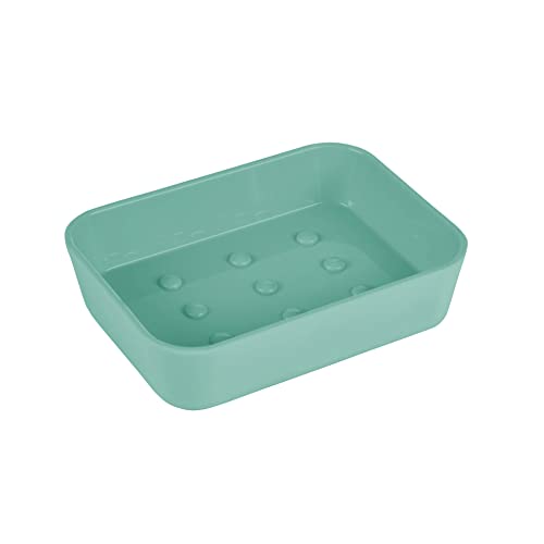 douceur d'int??rieur, Soap Dish (12 x 9 x 2.2 cm) Vitamin Linden, Plastic Soft Touch