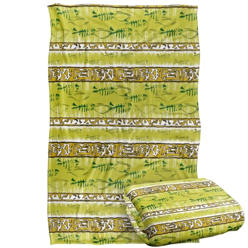 Jq Licensing - Jl-Jp Tiki Tropical Yellow Pattern Silky Touch Super Soft Throw Blanket 91 x 147 Cm