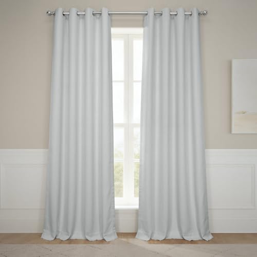 HPD Half Price Drapes Grommet Linen Curtains 108 Inches Long Room Darkening Curtains for Bedroom & Living Room (1 Panel), 50W x 108L, Oyster