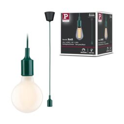 Paulmann 78429 Pendant luminaire Neordic Pendant luminaire Ketil max 60 watt lamp (not Included) Pendant luminaire Green, Black Silicone, Plastic E27