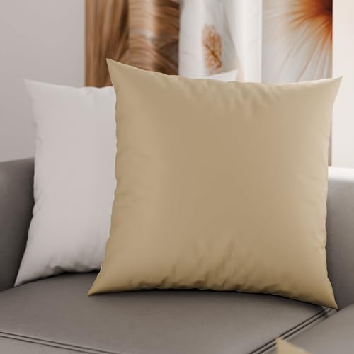 PETTI Artigiani Italiani - Pair of Pillow Cases 50 x 30 cm in Microfibre, Cushions Bedroom Furniture, Sofa, Set of 2 Cushion Covers, Reversible Pillowcase Taupe White